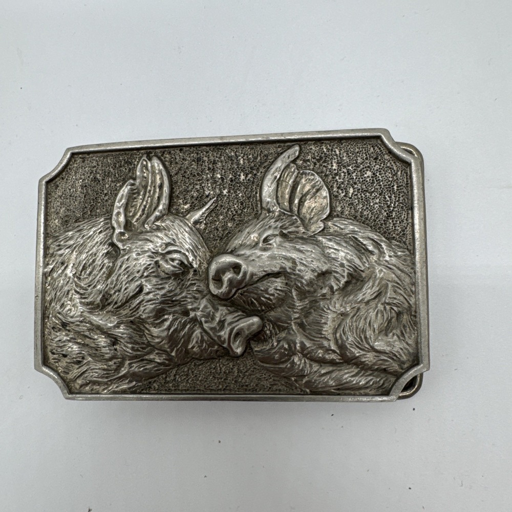 Hog Belt  Buckle Farming Agriculture Vtg Reiman Publications